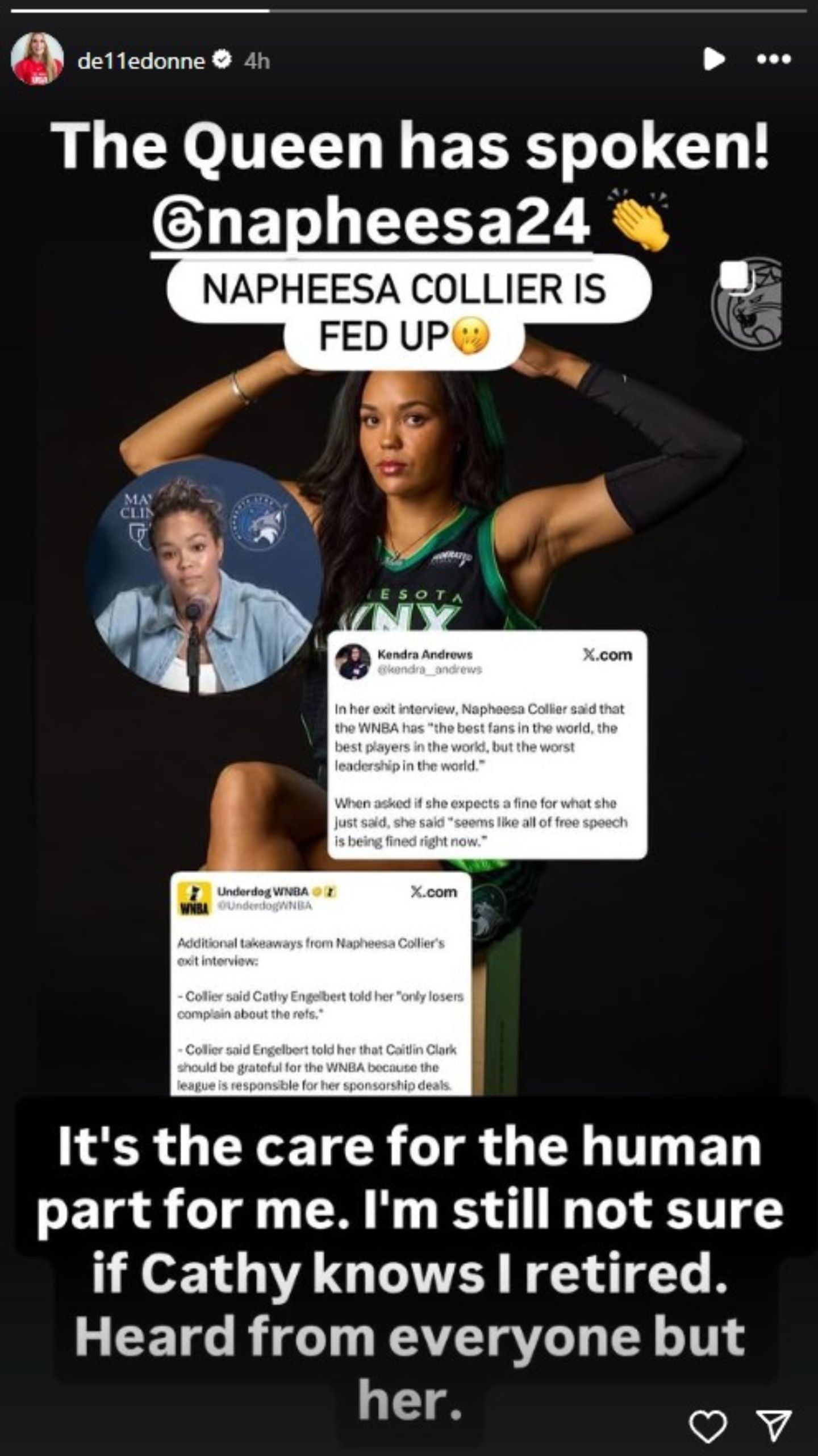 WNBA legend agreed with what Collier said about the league.