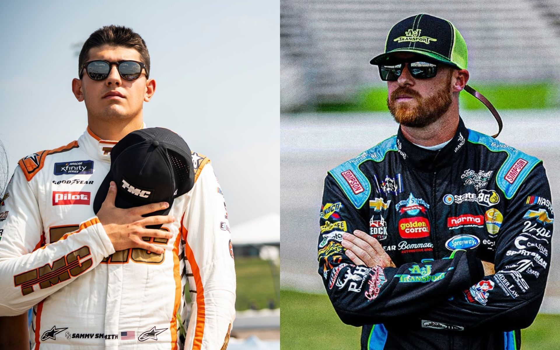 NASCAR Xfinity Series drivers Sam Mayer (L) and Jeb Burton (R) 