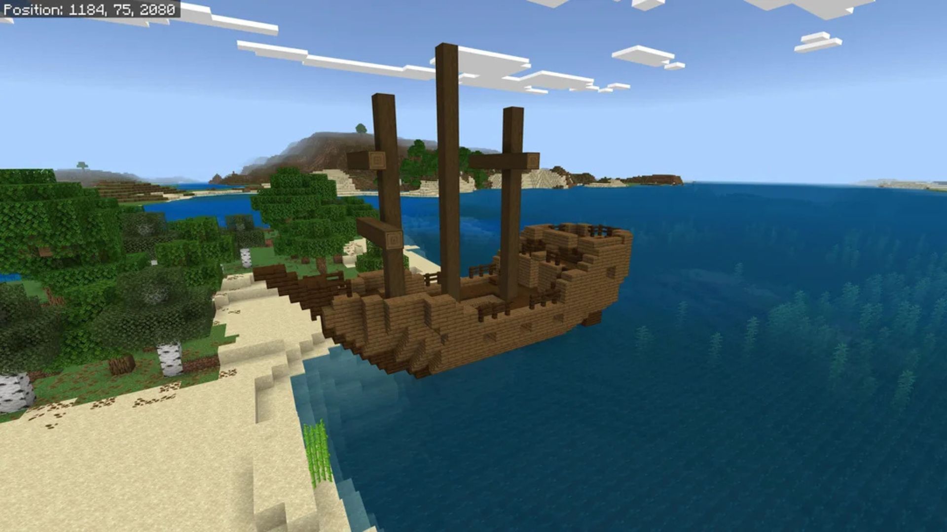 A Minecraft player found an intact ship in the game