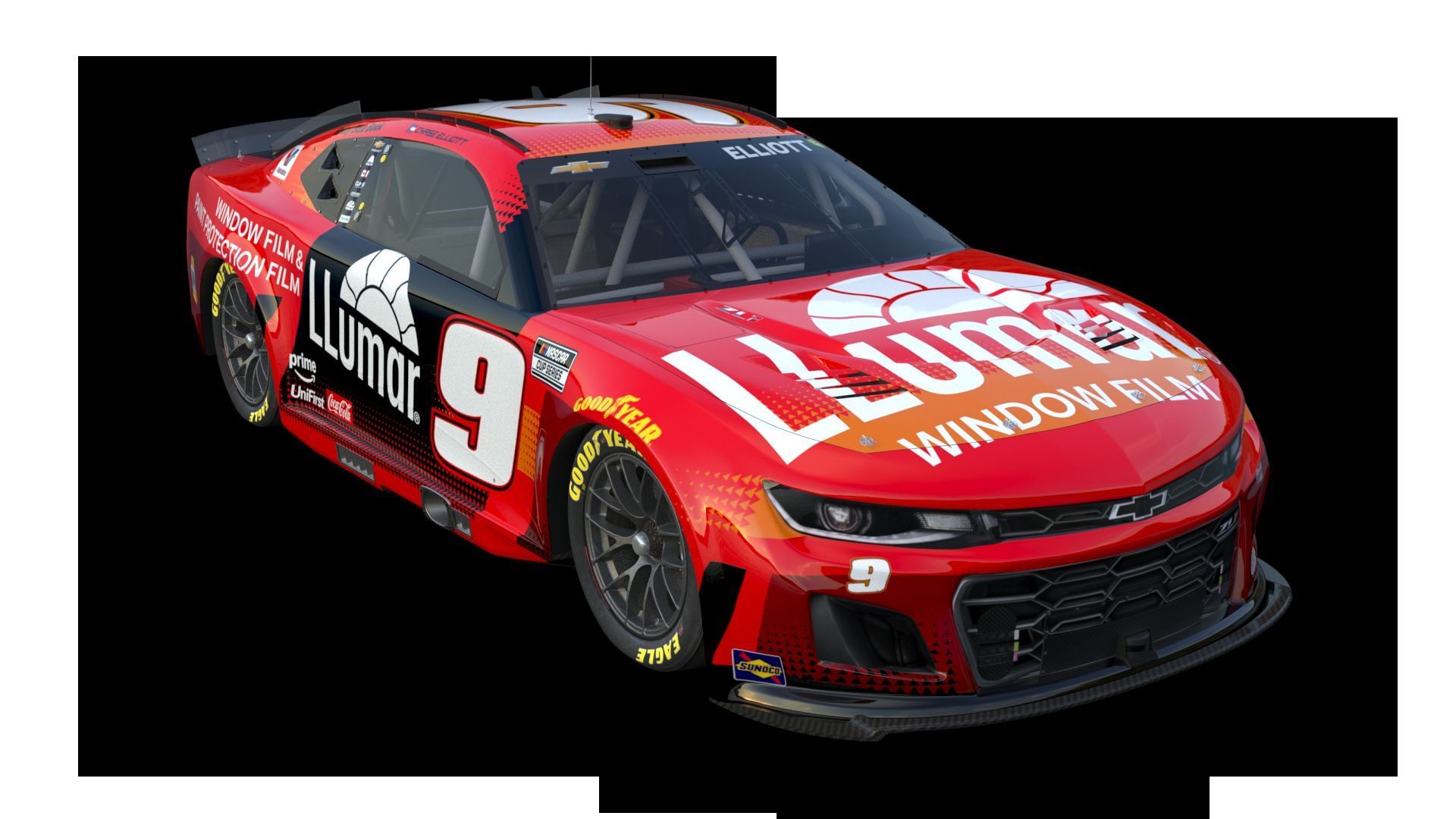 Chase Elliott&#039;s No. 9 LLumar Chevrolet for the NASCAR Xfinity 500. Source: HendrickMotorsports.com