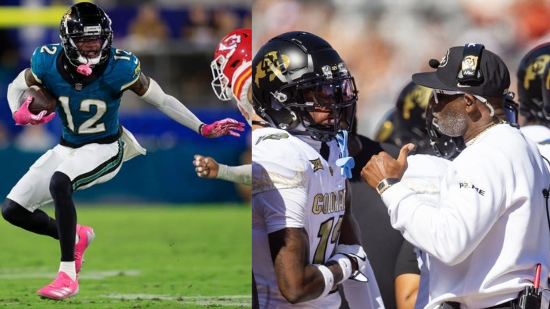 Travis Hunter and Colorado coach Deion Sanders