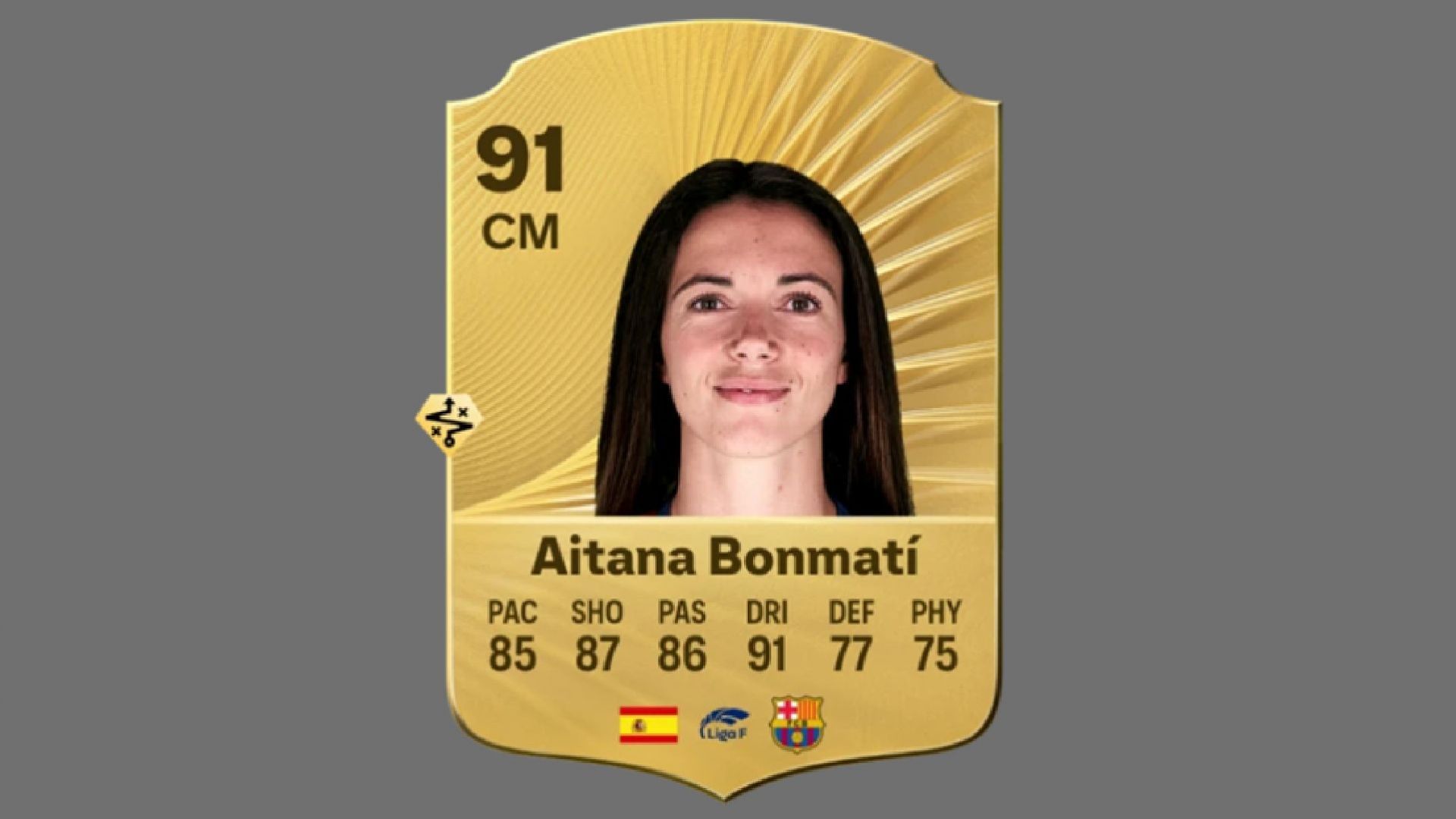 Aitana Bonmati&#039;s card in EA FC 26 (Image via EA Sports)