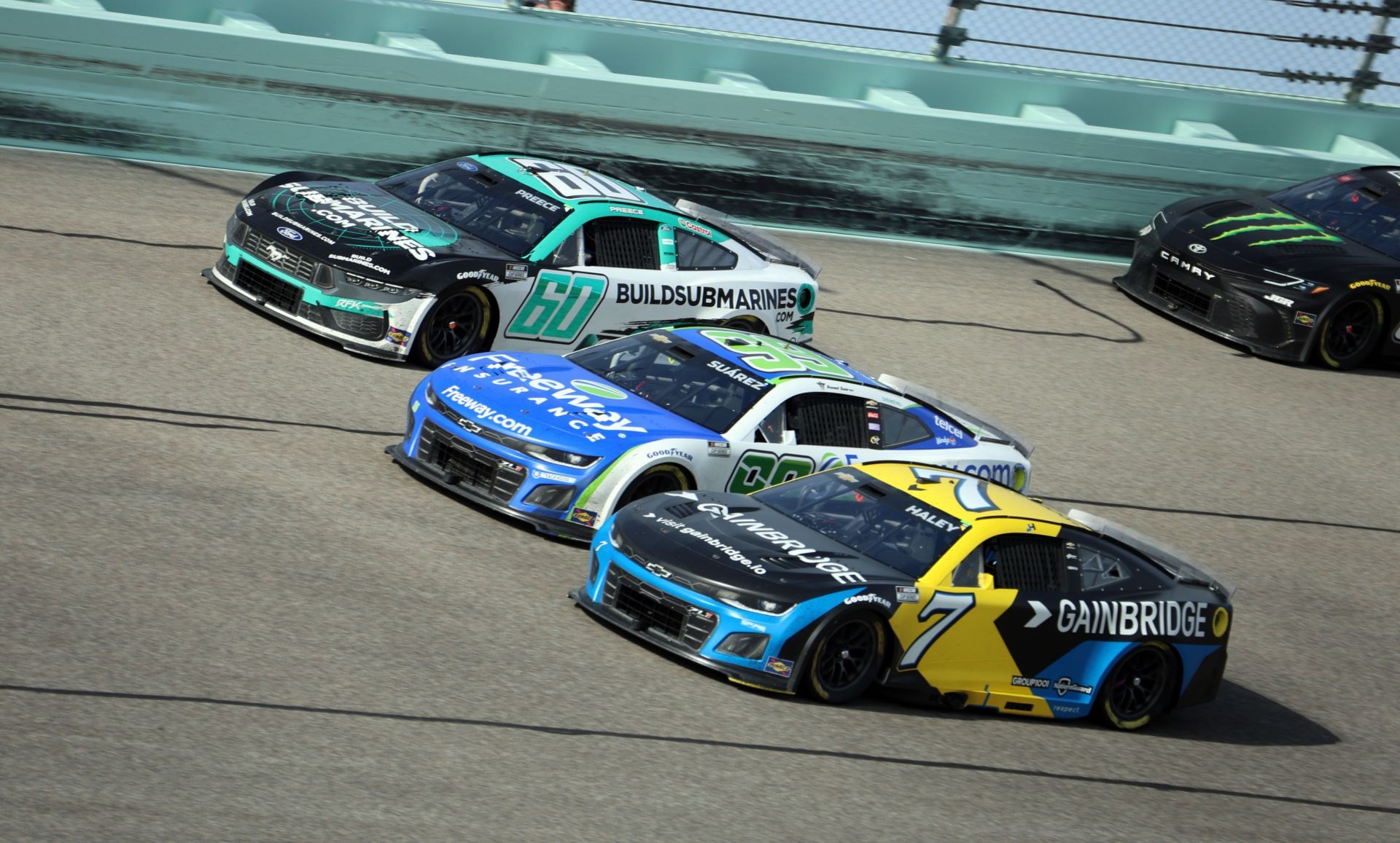 Daniel Su&aacute;rez and Justin Haley at Homestead-Miami. Source: Getty