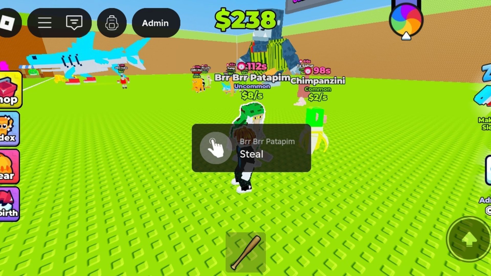 Brainrots on Field (Image via Roblox)