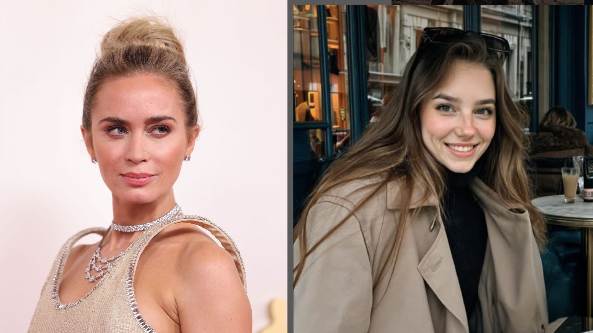 From L to R: Emily Blunt and Tilly Norwood (Image via Getty and Instagram/@Tillynorwood respectively) 
