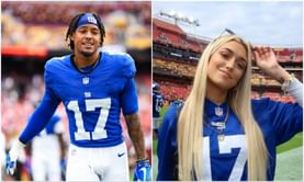 Wan’Dale Robinson's GF Alyna Wampler drops romantic 5-word reaction to sharing a kiss with Giants WR on sidelines