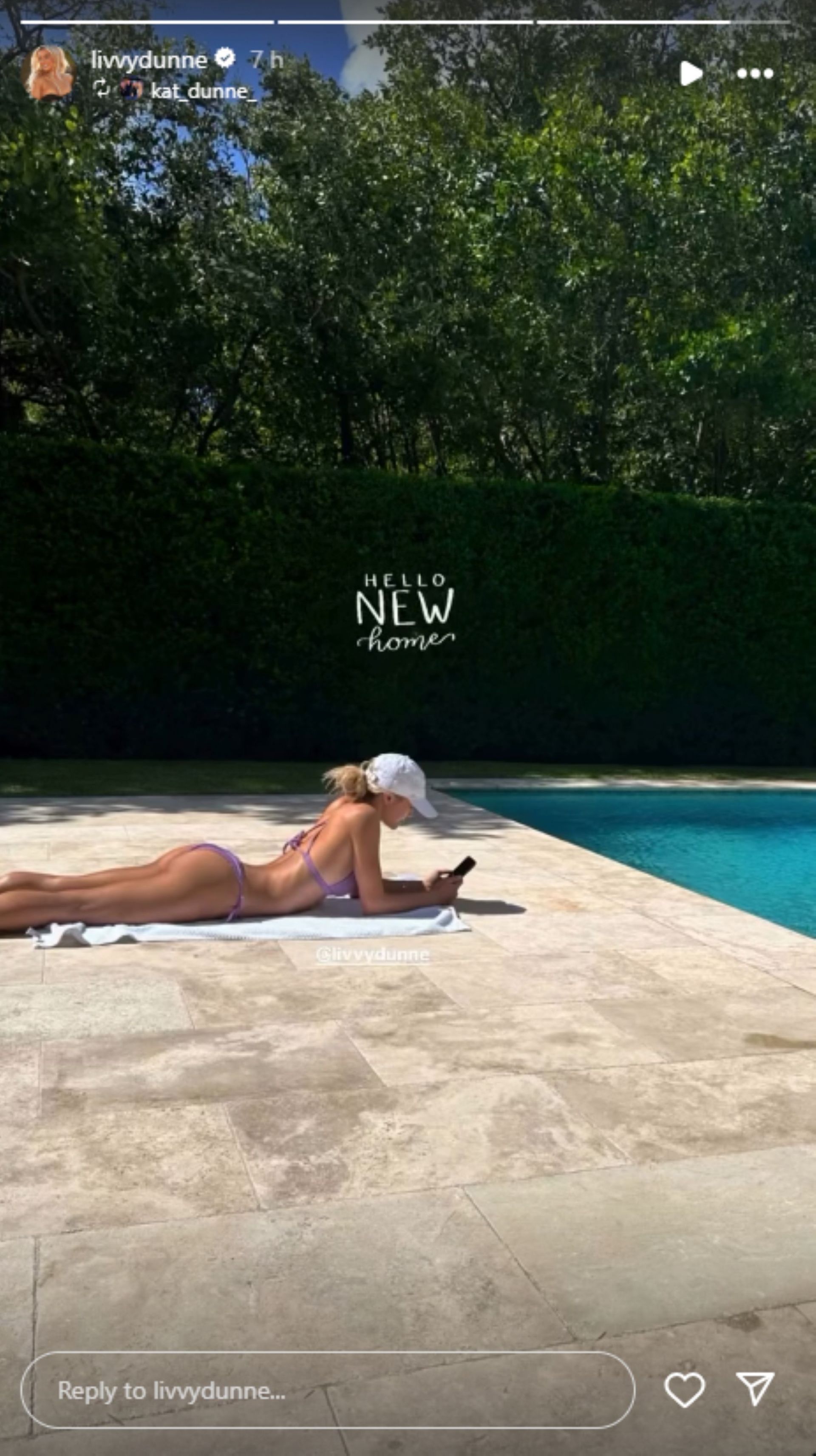 Olivia Dunne poses in bikini in her new home; Instagram - @livvydunne