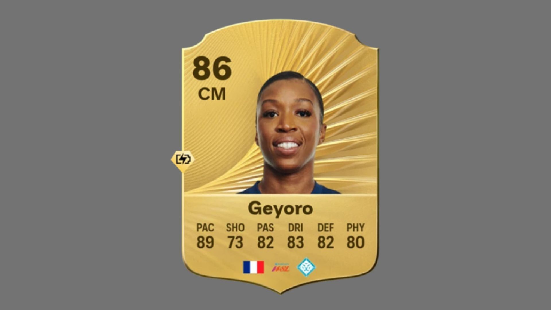 Grace Geyoro has the half winger++ role familiarity (Image via EA Sports)