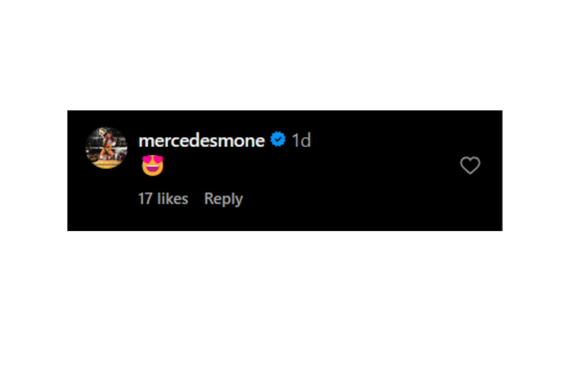 Mercedes&#039; comment on Kim Orton&#039;s recent Instagram post featuring Randy