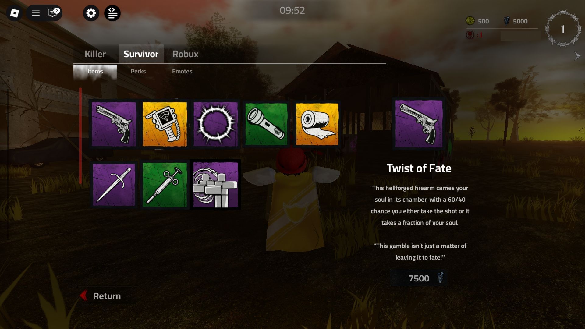 Items available for Survivors (Image via Roblox)