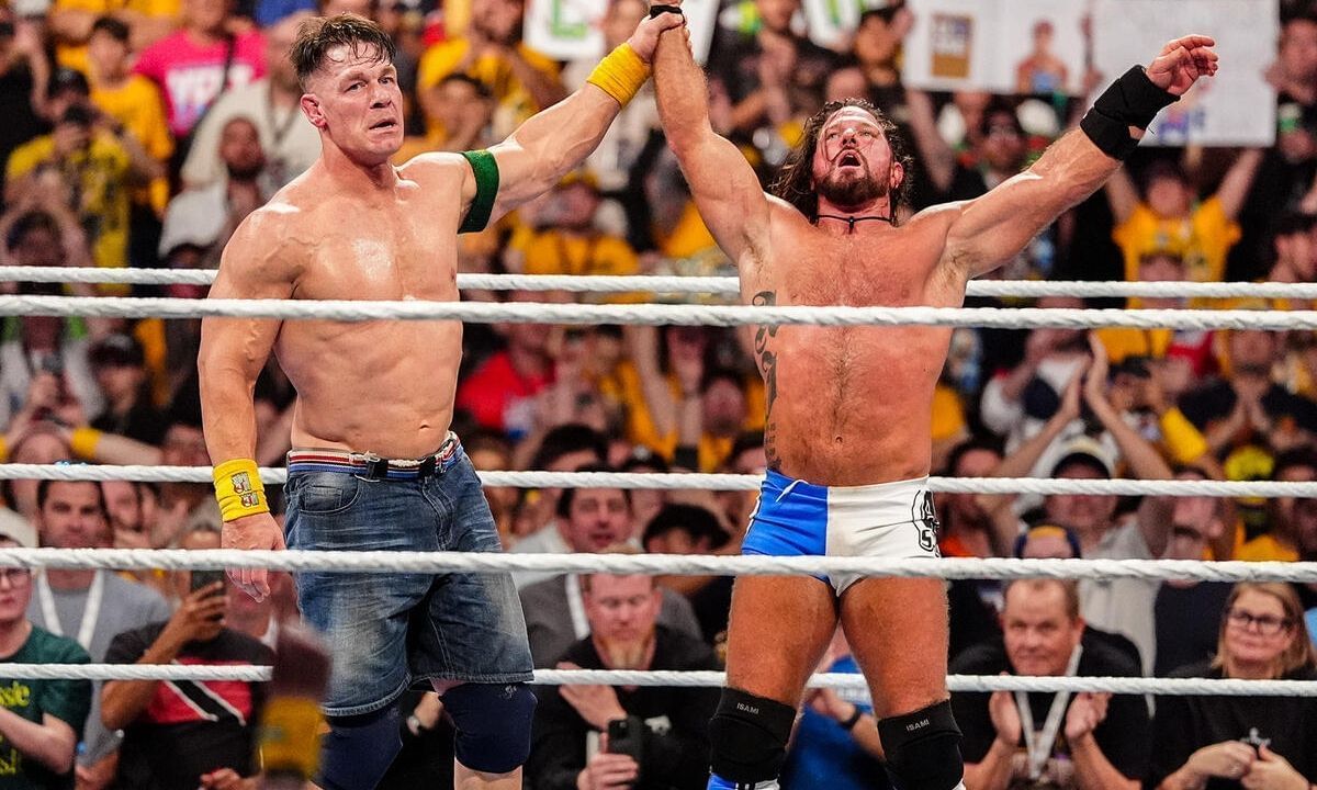 John Cena and AJ Styles at Crown Jewel PLE event in 2025. [Photo credit: WWE.com]