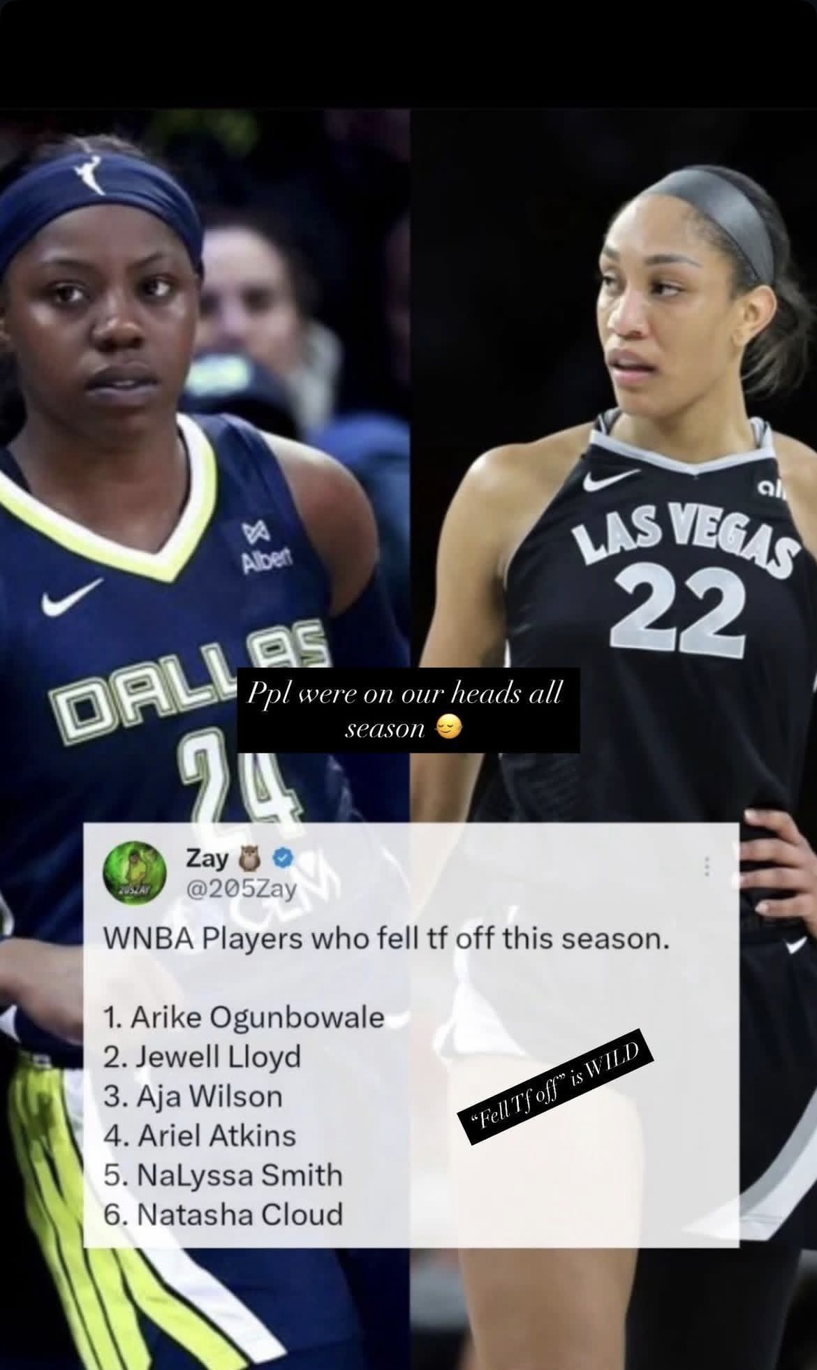 A&rsquo;ja Wilson&rsquo;s comment to a fan criticism on X (Photo via Instagram @aja22wilson)