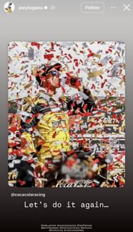 Joey Logano's story - via I@joeylogano on Instagram
