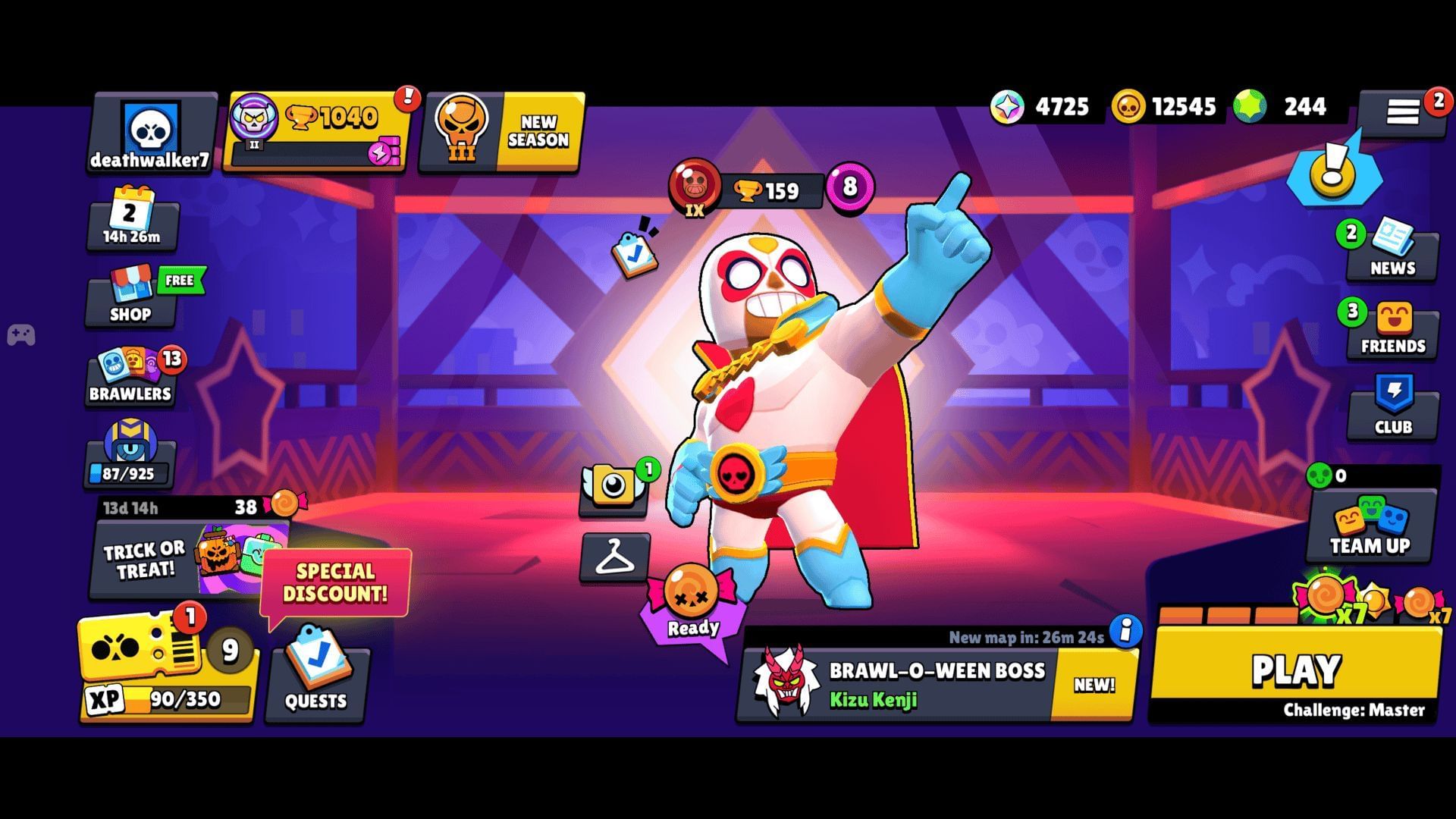 Daily Wins (bottom left corner) can also help you earn Candies (Image via Supercell)