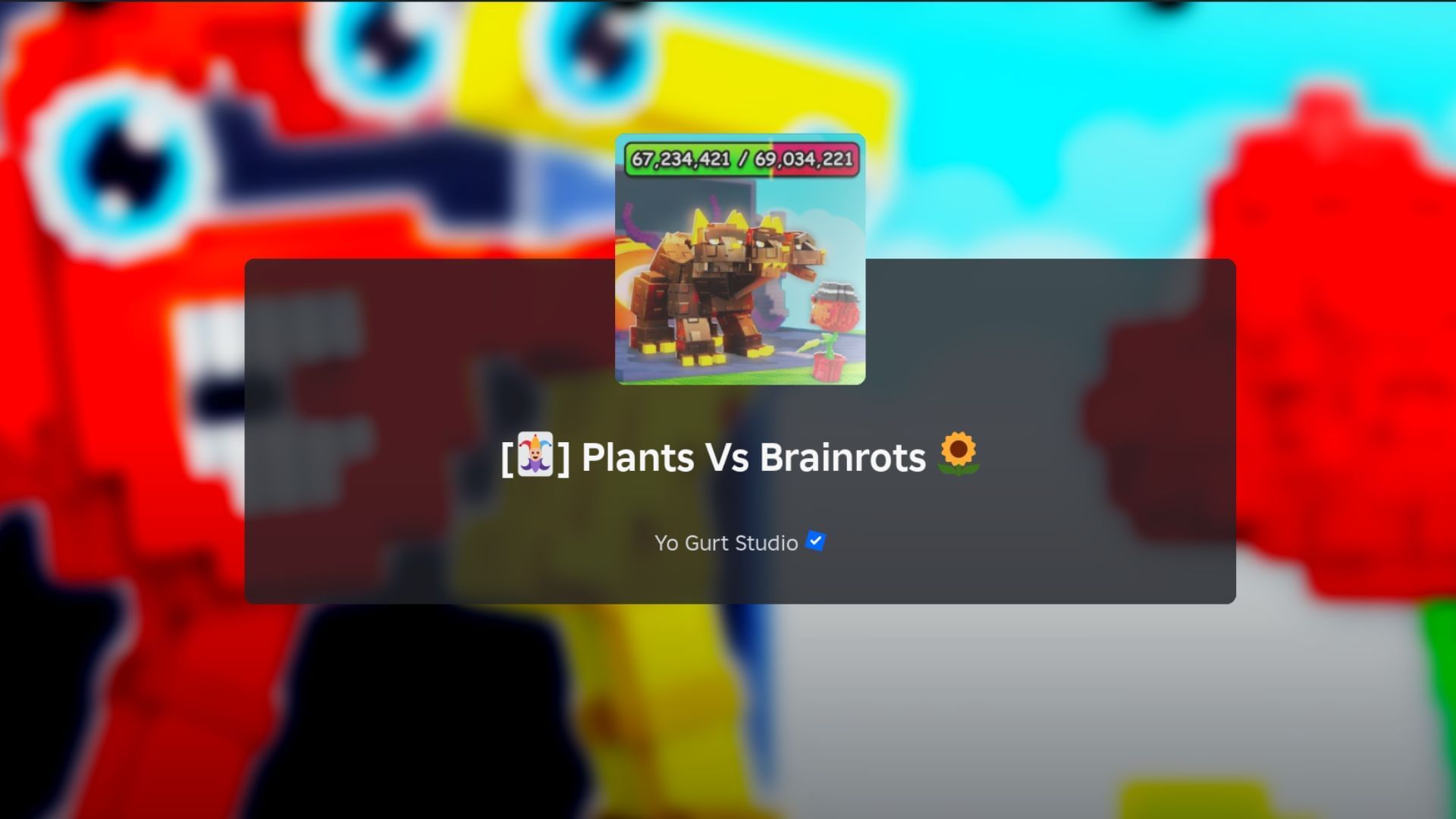 Plants Vs Brainrots loading screen