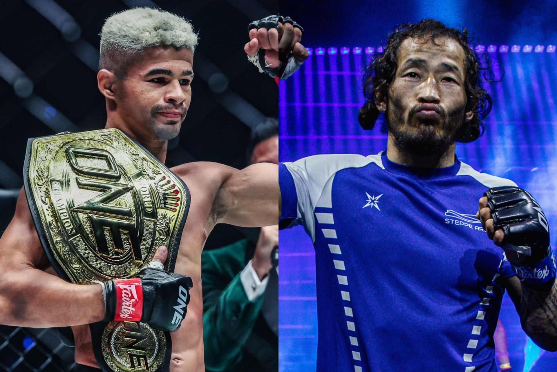 (From left) Fabricio Andrade and Enkh-Orgil Baatarkhuu collide at ONE Fight Night 38. [Images: ONE Championship]