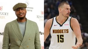 Carmelo Anthony seemingly squashes beef with Nikola Jokic as awkward interaction goes viral