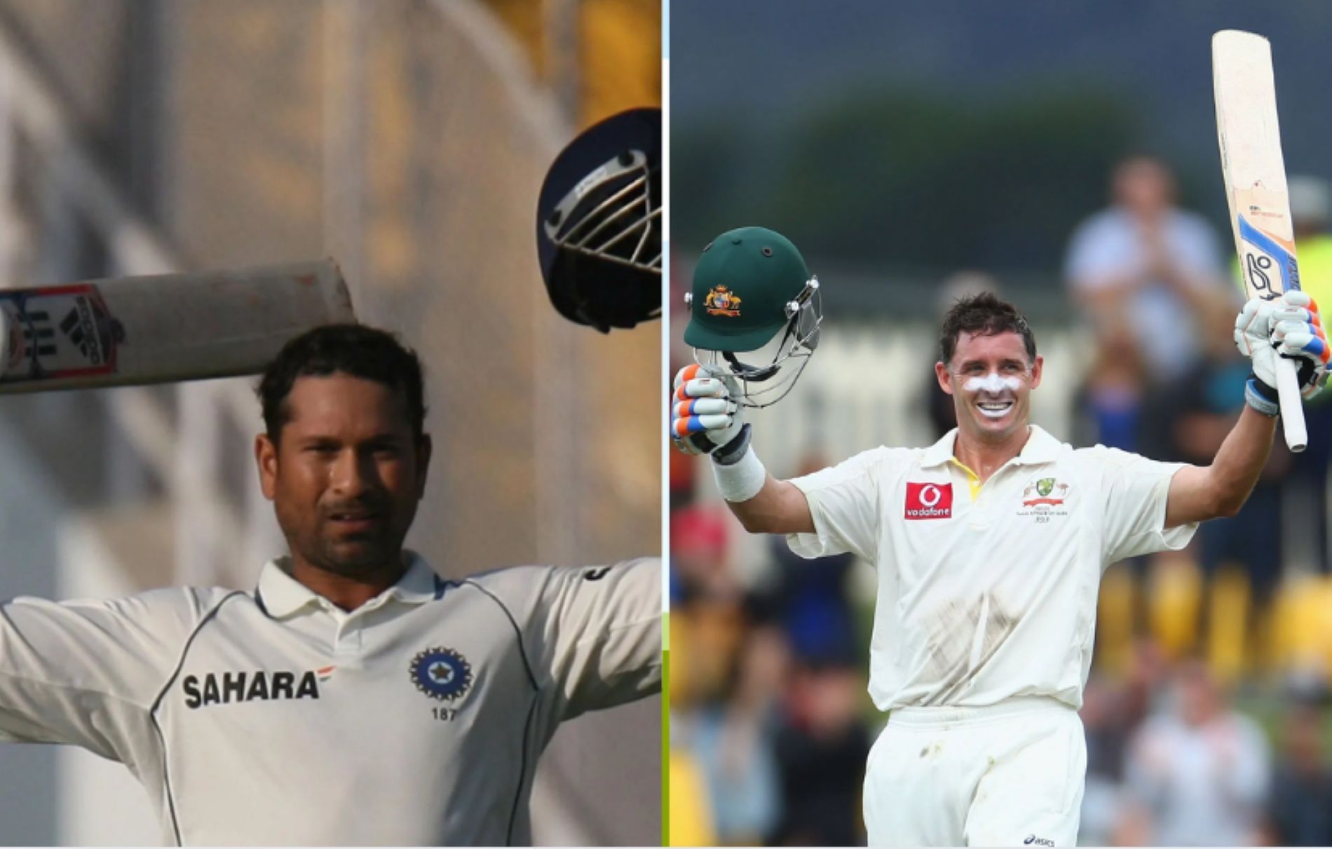 Sachin Tendulkar and Michael Hussey scored plenty of Test centuries between them in their stellar careers [Credit: Getty]