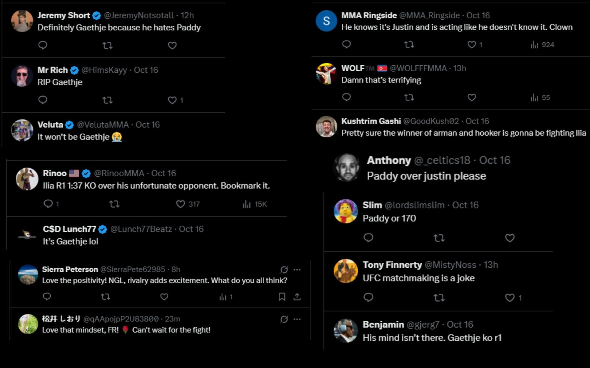 Fans react to Ilia Topuria&#039;s potential message for his next opponent. [Screenshots courtesy: @ChampRDS on X]