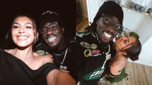Shemar Stewart's GF Grace Uribe dons frilly denim frock to support Bengals star against Detroit [PHOTOS]