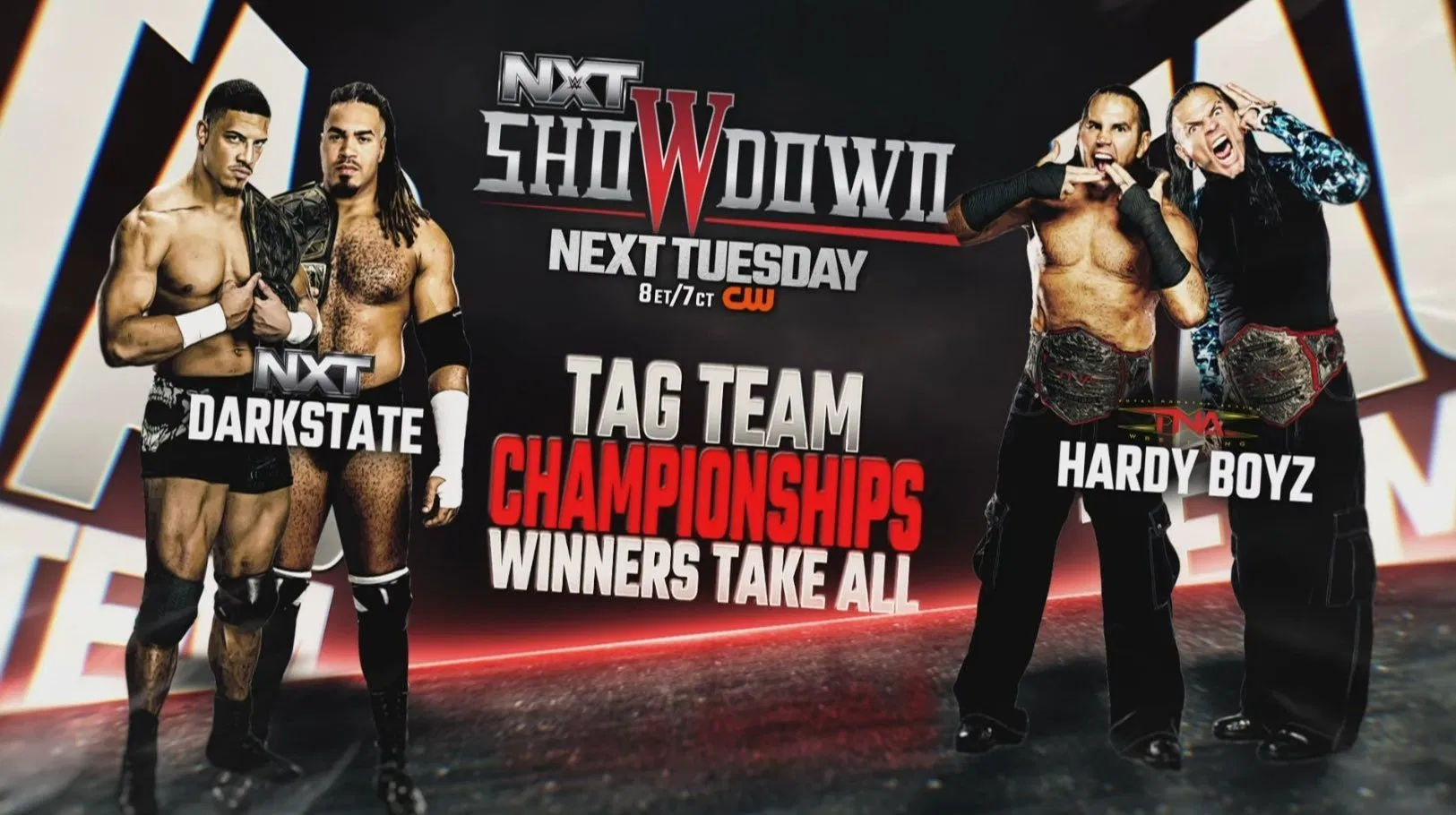 The Hardy Boyz could leave WWE NXT with two sets of titles...unless Bully Ray and Devon cause trouble (Credit: Matt Hardy on X)