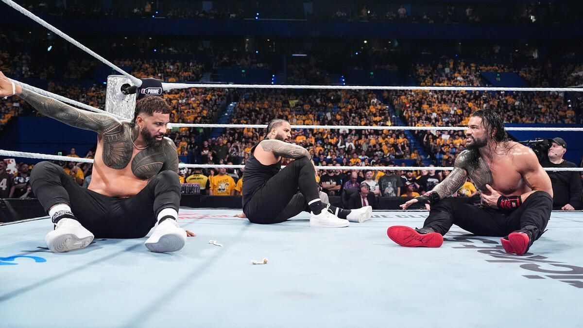 The Usos and Roman Reigns. (Photo: WWE.com)