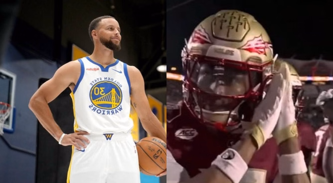 "Embarrassing," "FSU education on full display": CFB fans roast Seminoles WR for hitting Steph Curry "night night" move while being down 19 points