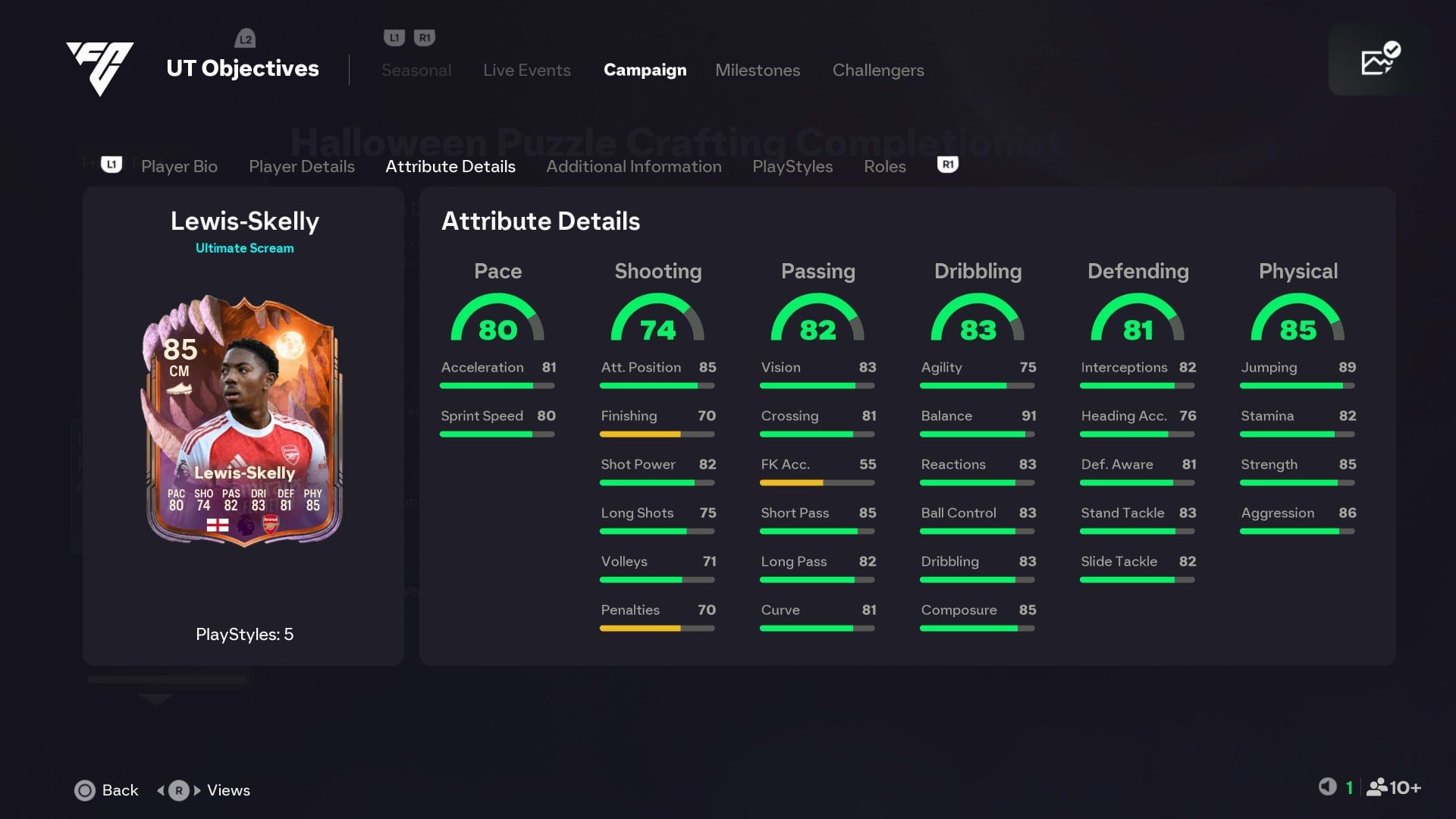 The stats (Image via EA Sports)