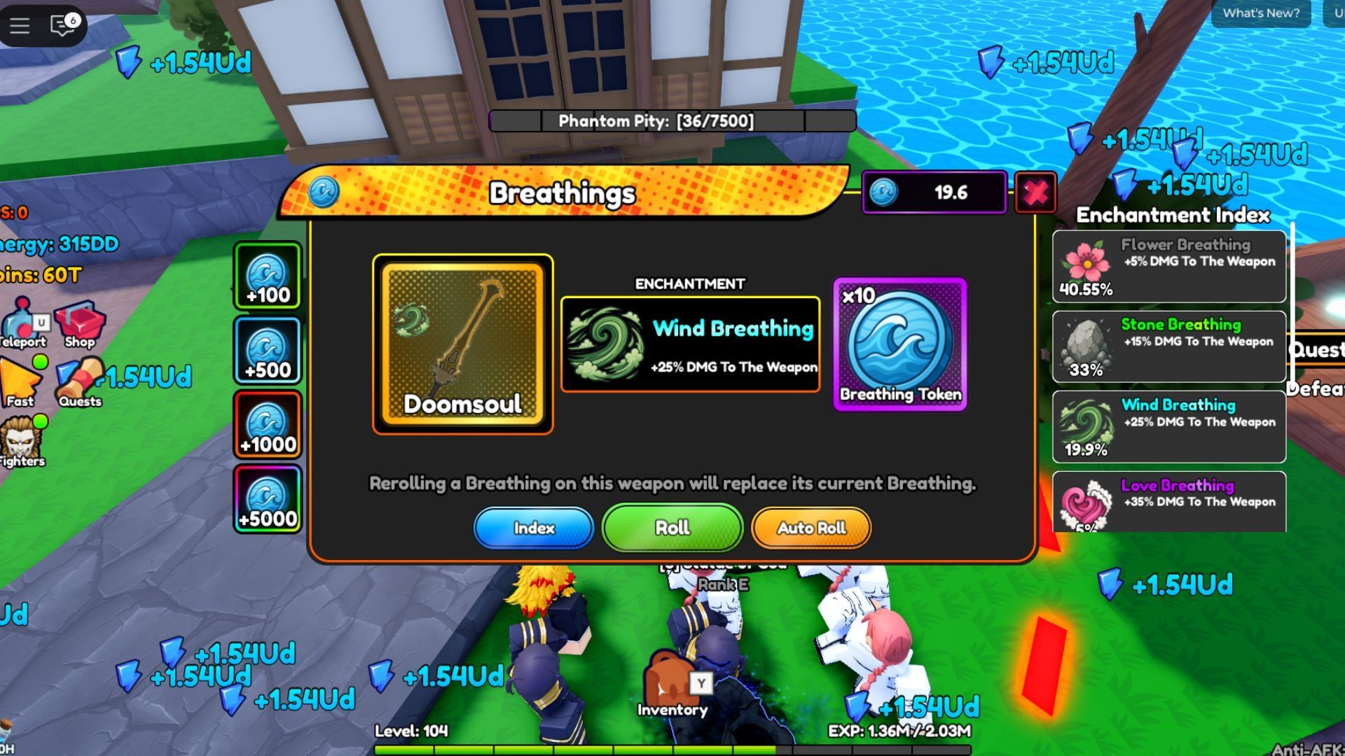 There are seven types of breathing in this gacha (Image via Roblox)
