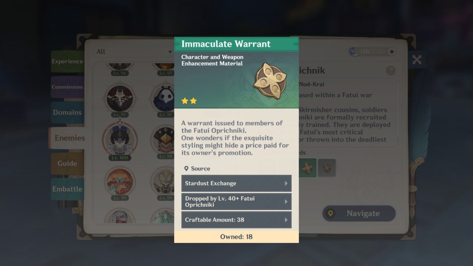 Fatui Oprichniki enemies drop these materials after they are defeated (Image via HoYoverse)
