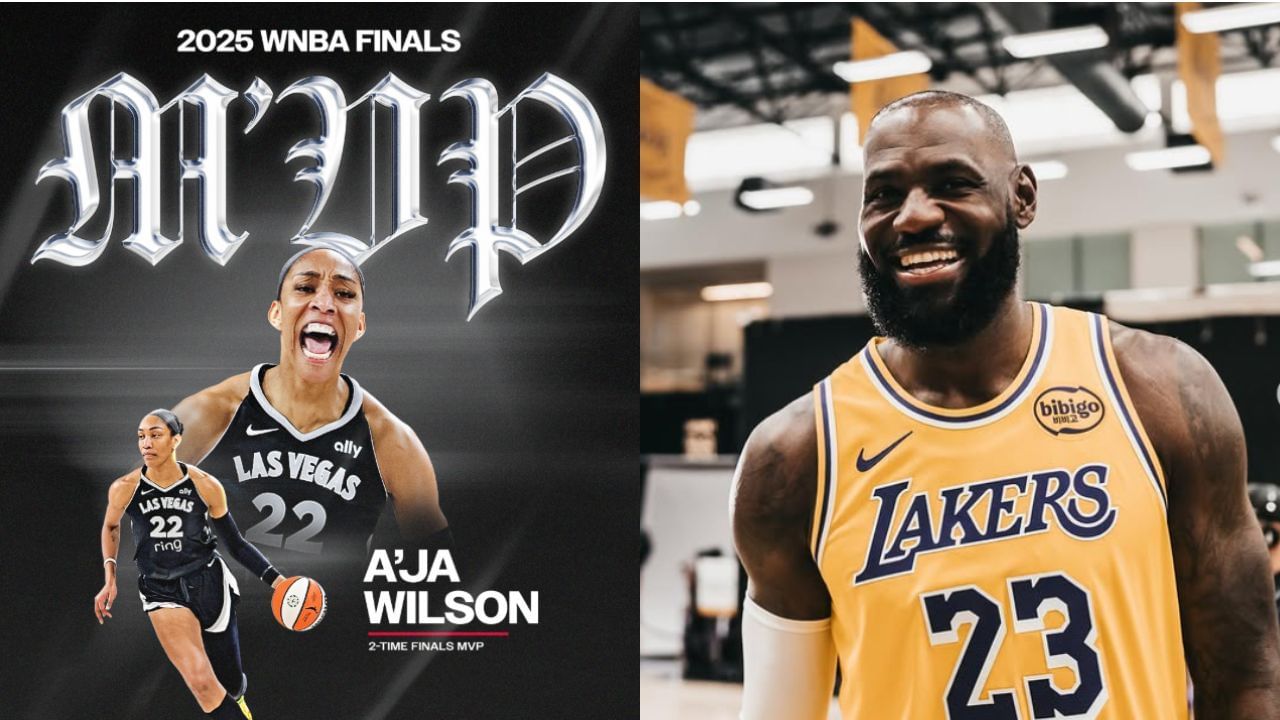 &quot;Savannah &amp; I watching our game bring it home&quot;: LeBron James celebrates A&rsquo;ja Wilson&rsquo;s latest triumph with heartfelt shoutout. [photo: @kingjames/IG, @lvaces/IG]