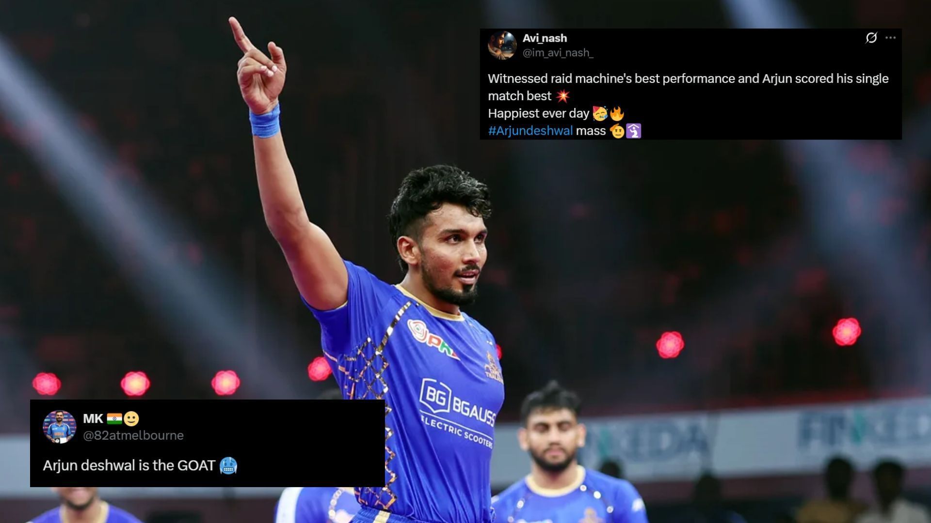 Arjun Deshwal in action (Image Credits: PKL &amp; @82atmelbourne,@im_avi_nash_/X)