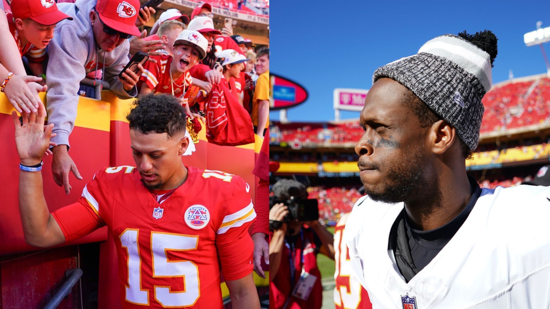 Geno Smith x Patrick Mahomes collage