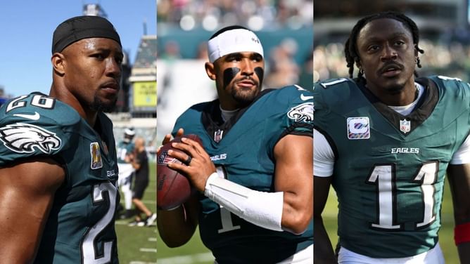 Jalen Hurts reveals context of long meeting held with Saquon Barkley and A.J. Brown ahead of Giants clash