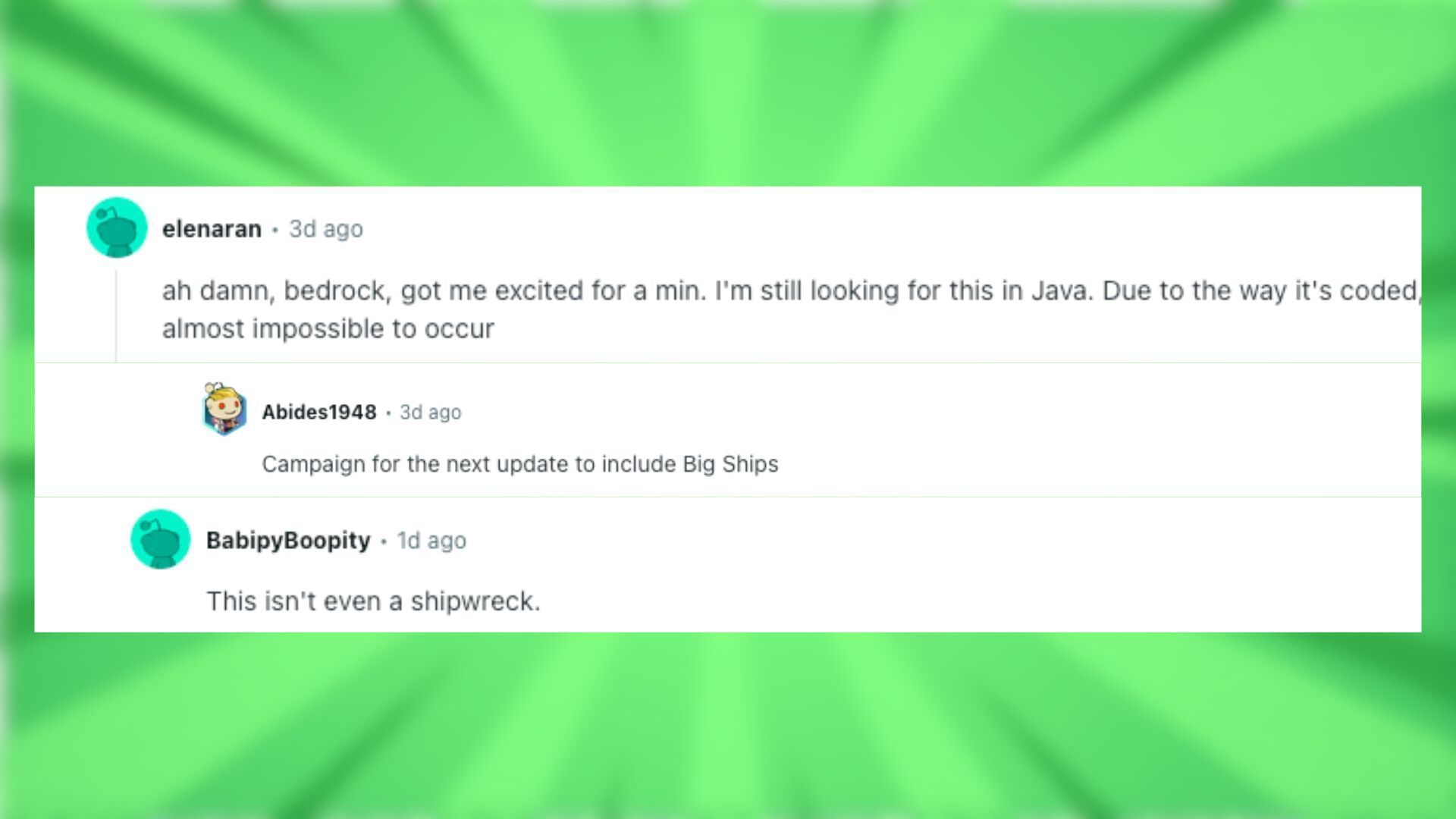 Redditors talk about the wrecked ship find in the game (Image via Reddit)