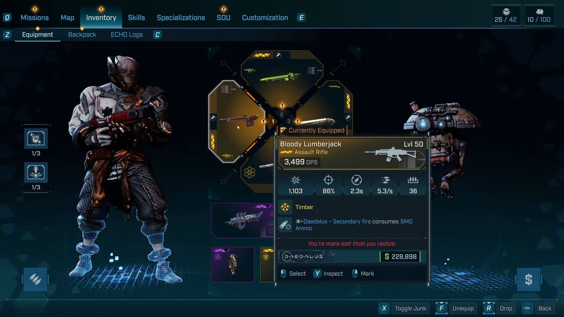 Bloody Lumberjack is the definition of &#039;meh&#039; in Borderlands 4 (Image via YouTube @ManofMithril || 2K)