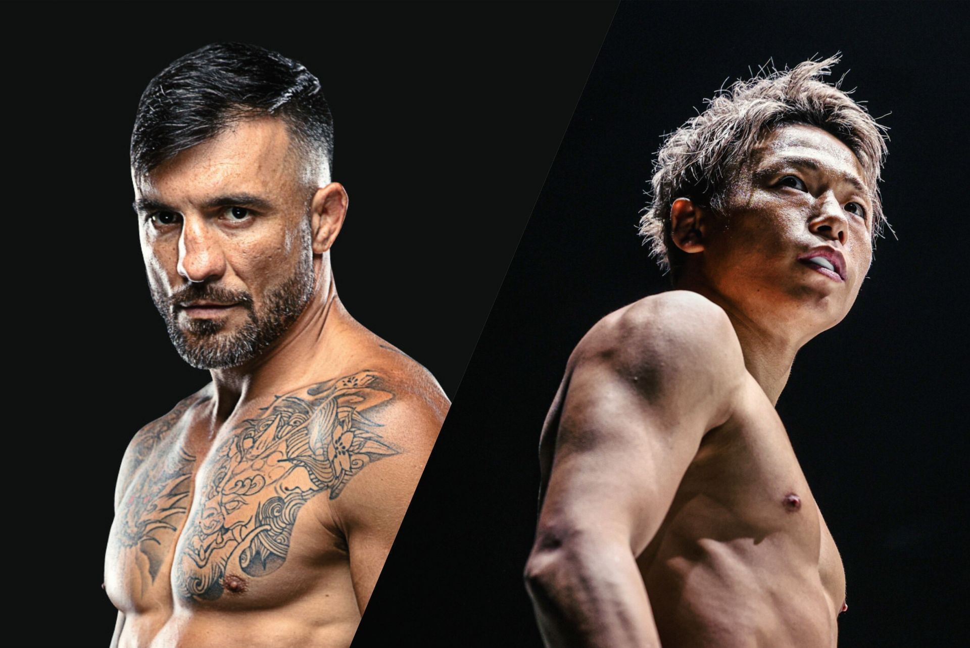 Denis Puric (left) and Takeru Segawa collide in a flyweight kickboxing matchup at ONE 173 on November 16. [Images: ONE Championship]