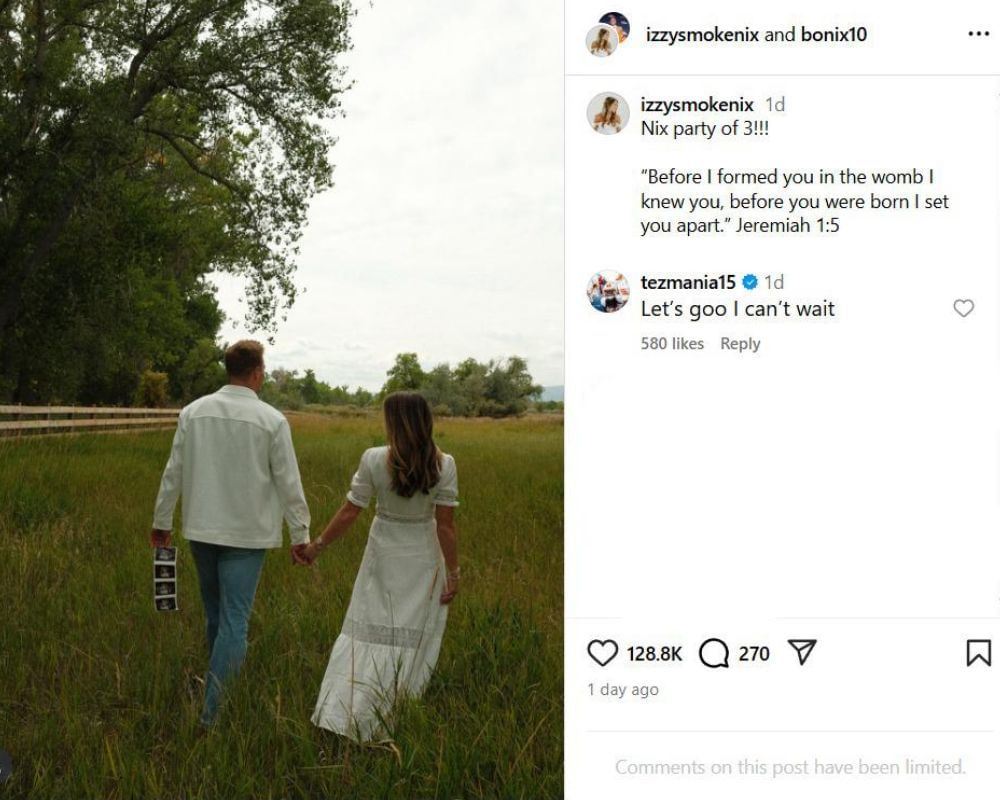 Bo Nix&#039;s adopted brother Tez Johnson drops 5-word message as Broncos QB&#039;s wife Izzy reveals pregnancy [IG/@izzysmokenix]