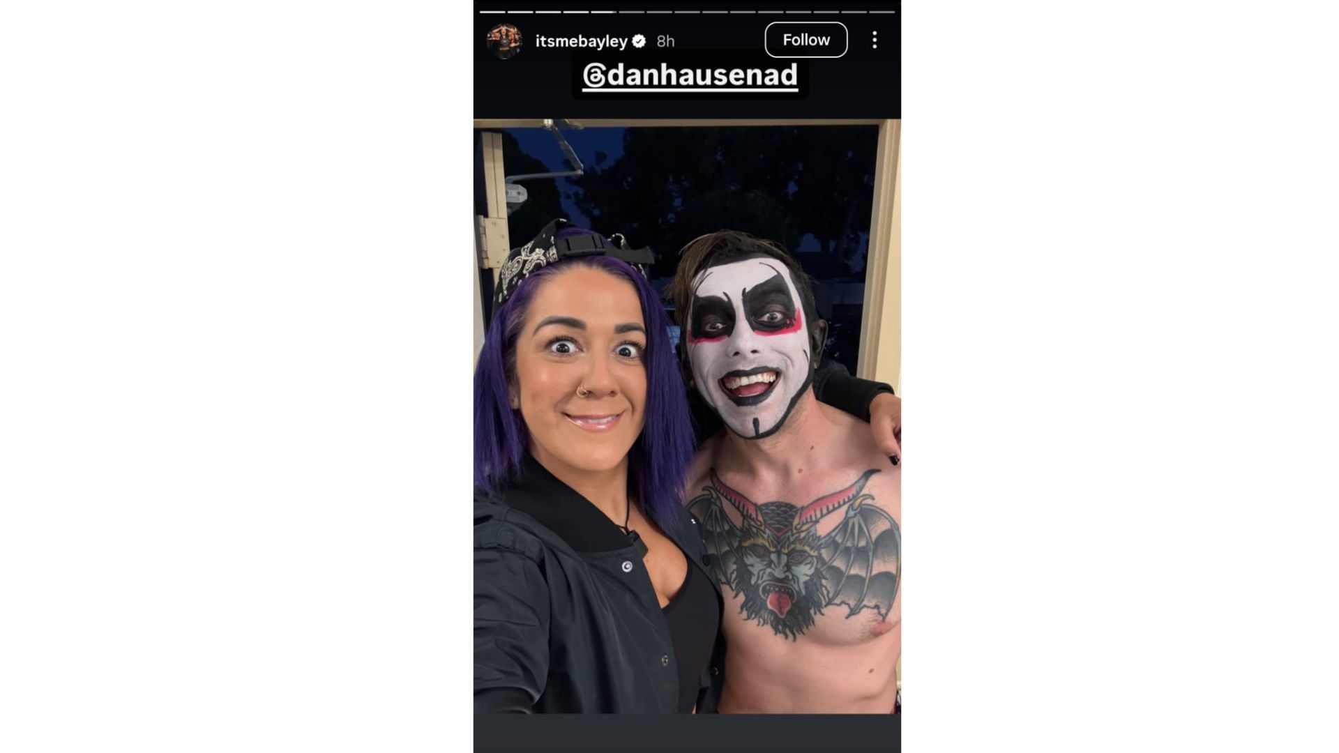Bayley with Danhausen [Source : Bayley&#039;s IG]