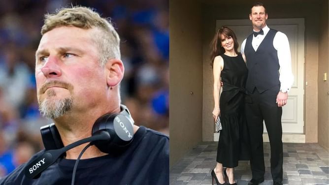 Dan Campbell’s wife Holly flaunts zebra-striped sweater and black skirt as Lions crush Buccaneers 24-9 in Week 7