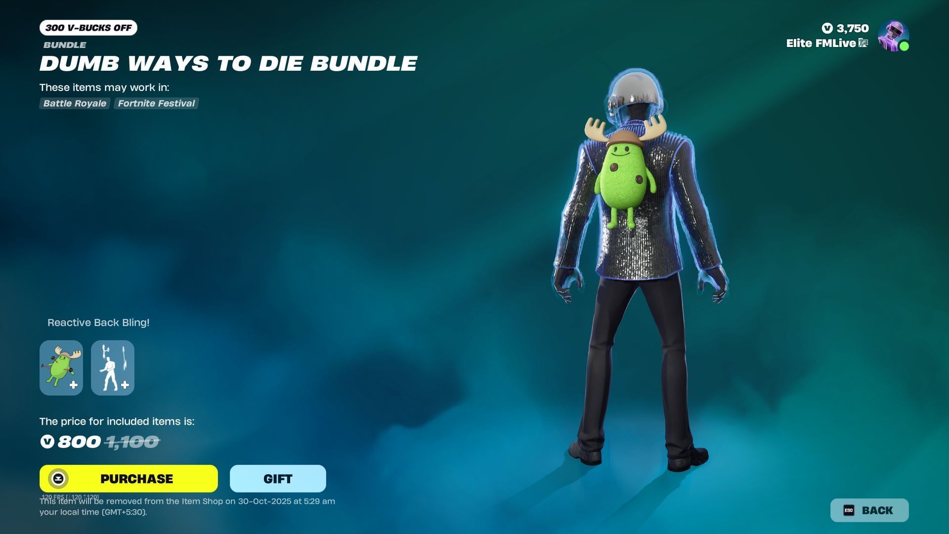 The much-awaited Dumb Ways to Die collaboration is now in the Fortnite Item Shop (Image via Sportskeeda Gaming || Epic Games)