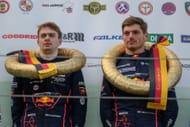 Chris Lulham (L) by Emil Frey Racing (L) and Max Verstappen (R) after winning the ninth round of the endurance series Nurburgring - Source: Getty