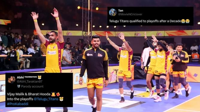 "Thanks to coach and the whole team" - Fans celebrate as Telugu Titans beat Puneri Paltan to seal playoffs spot in Pro Kabaddi 2025