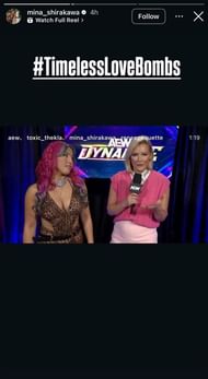 Screengrab of Mina Shirakawa's Instagram Story (Image credit: Mina's Instagram account)