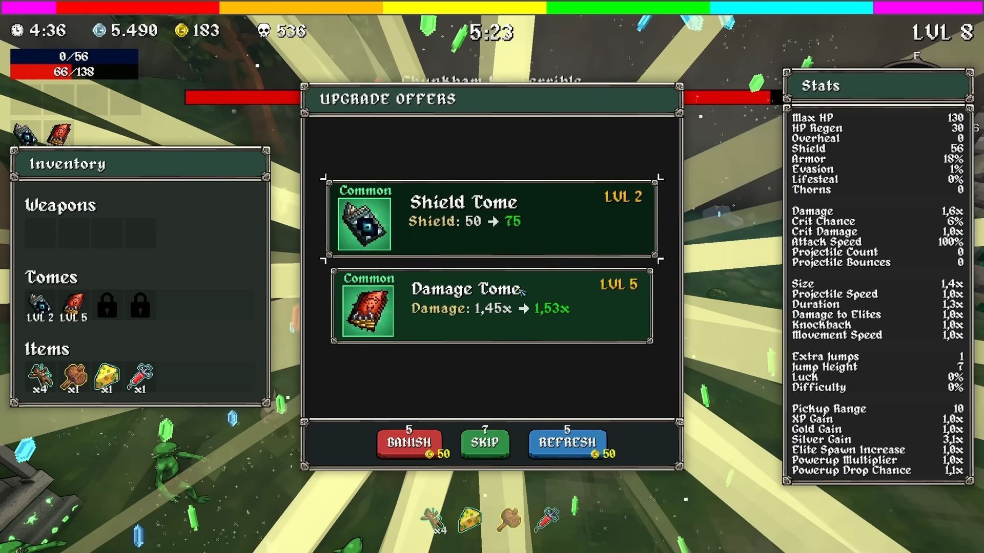 Tomes in Megabonk (Image via Vedinad/ YouTube @Dex)
