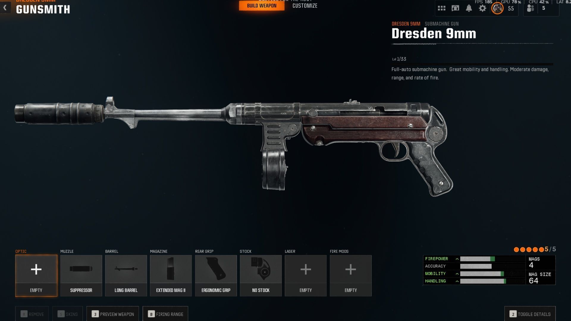 Dresden 9mm loadout in Warzone (Image via Activision)