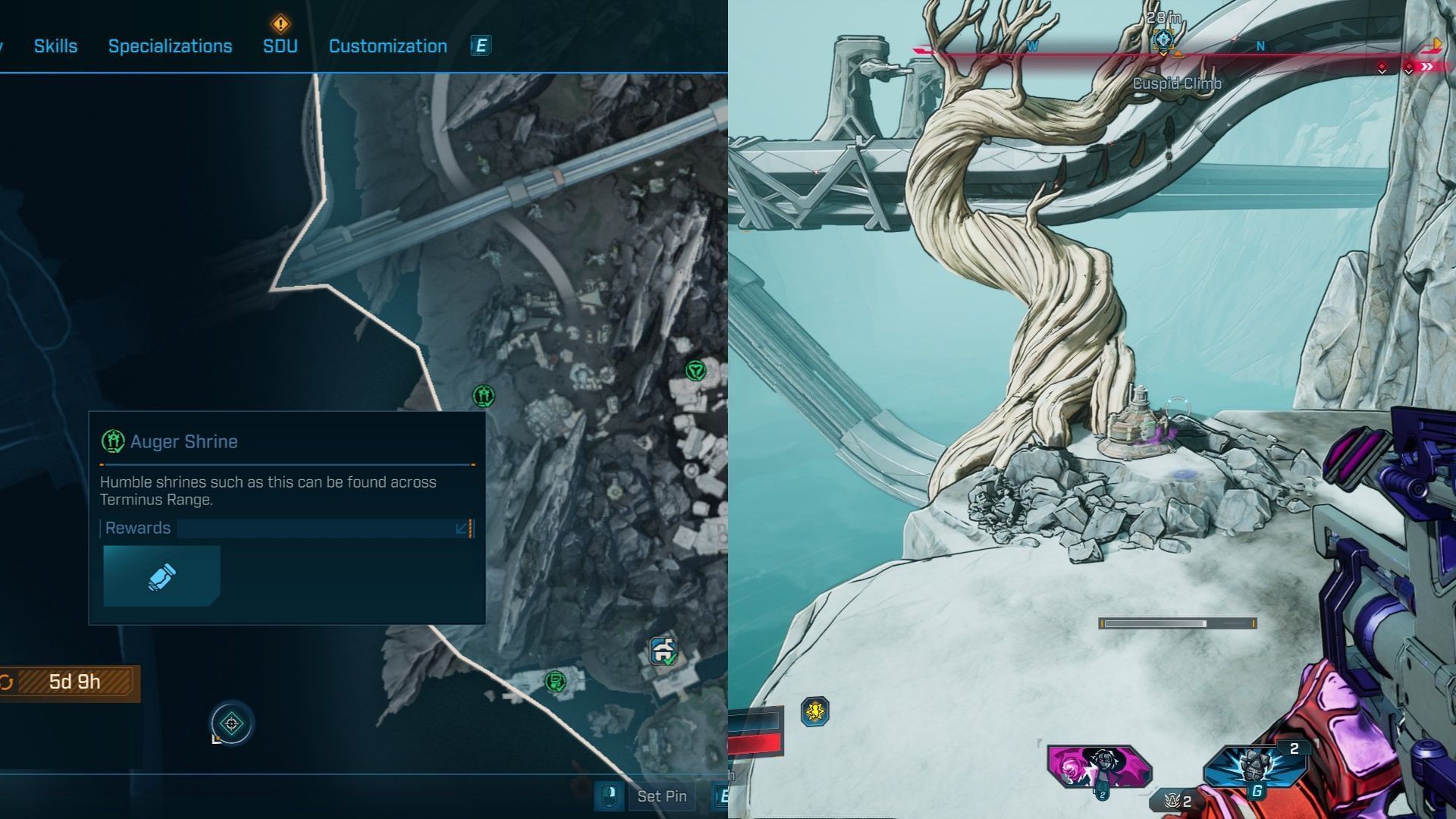 Find the shrine by a tree near the cliff (Image via 2K)
