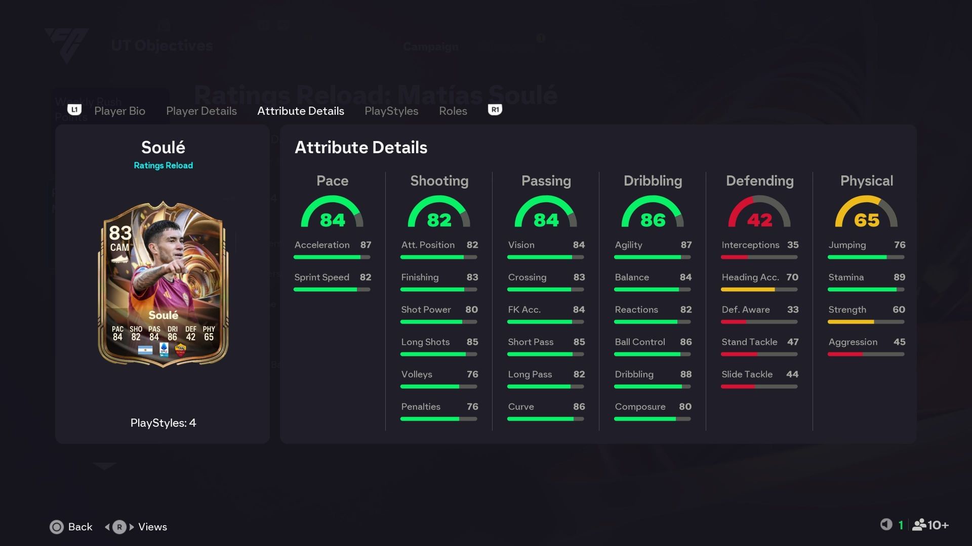The stats (Image via EA Sports)