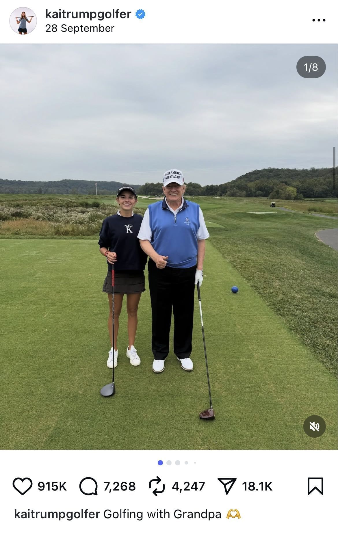 Image taken from Kai Trump’s Instagram feed _ Source: Instagram/@kaitrumpgolfer