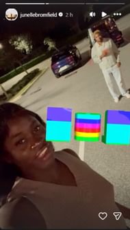 Screenshot of Bromfield's Instagram story.